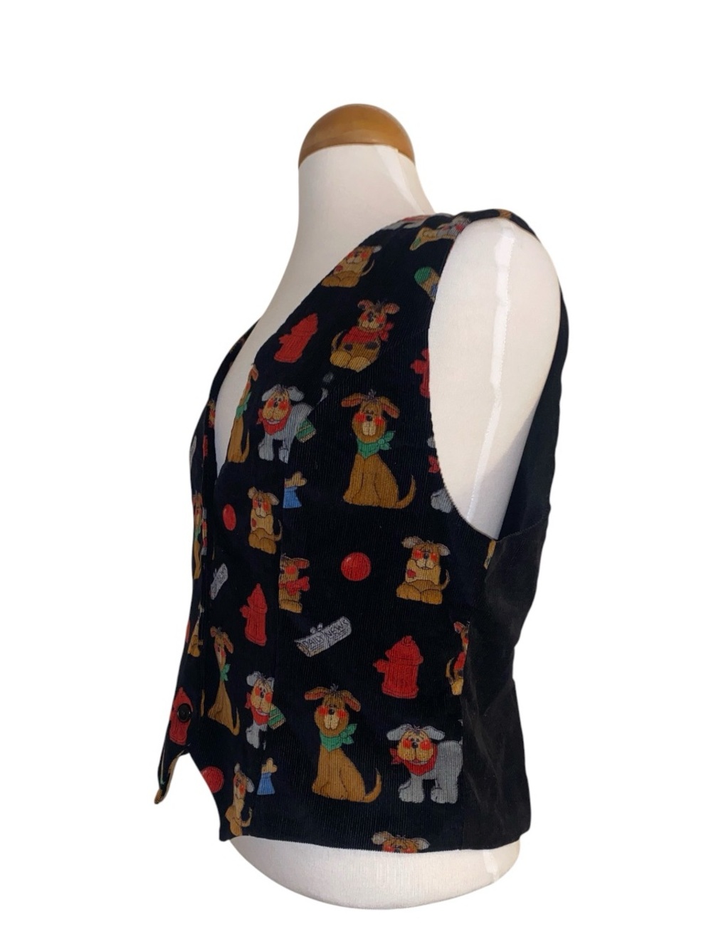 Vintage Corduroy Puppy Dog three Button Vest Women’s Read Description For Size - Picture 4 of 6